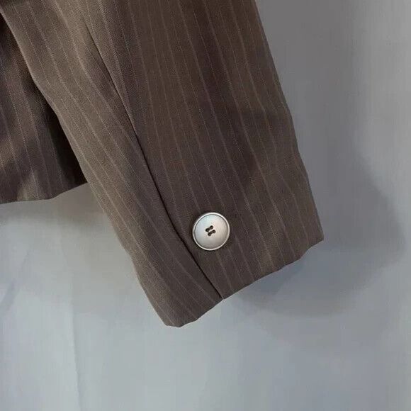 Jones wear Petite blazer women's size 12P striped tan pink * - Picture 5 of 10